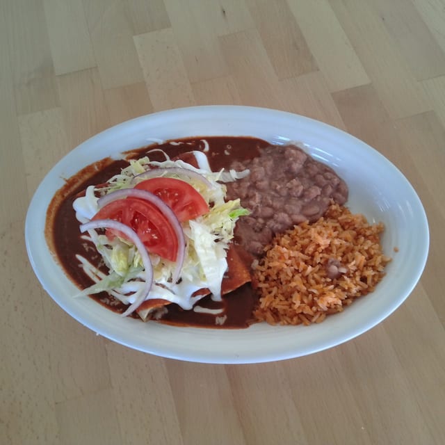 Chicken Enchilada Plate.