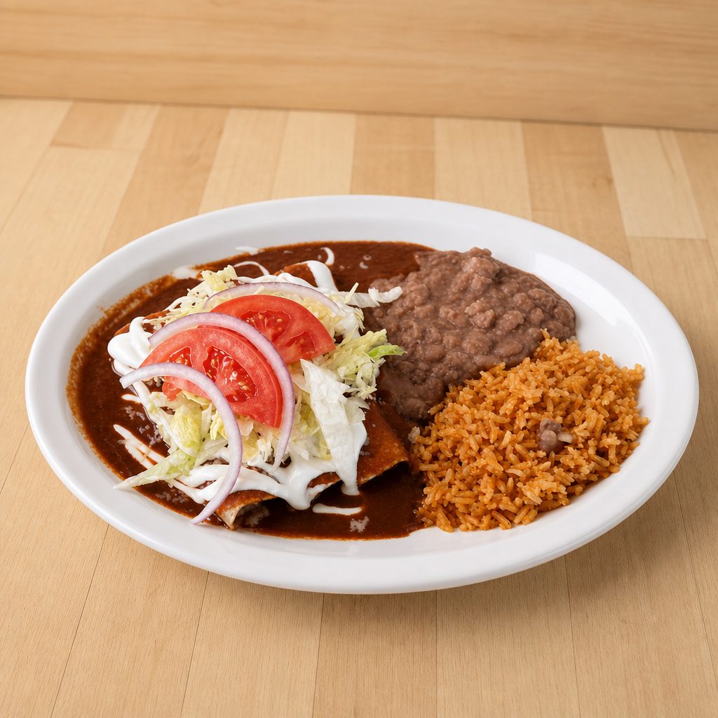 Chicken Enchilada Plate.