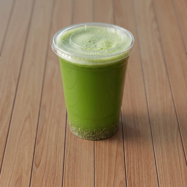 Cucumber, Lime & Chia Seed Juice.