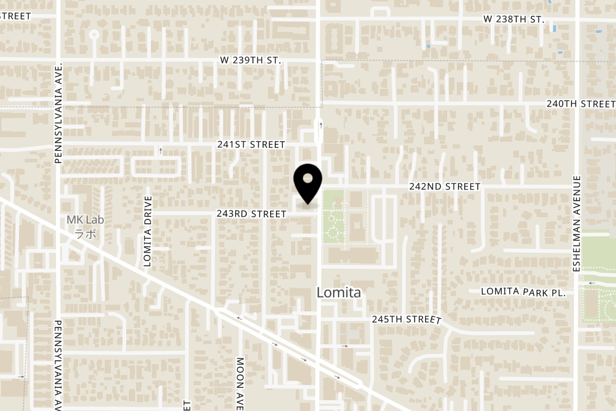Map showing the location of Ever's Diner on 24211 Narbonne Avenue in Lomita